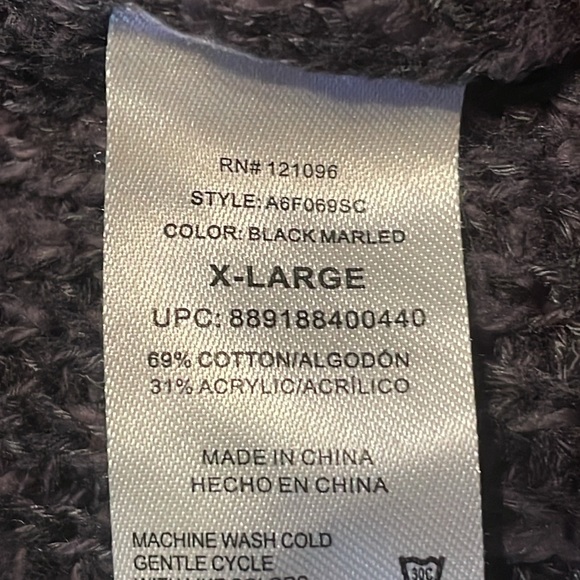 XL ABS Allen Schwartz hi-lo black 1/2 zip knit 3/4 sleeve cardigan sweater - Picture 11 of 16